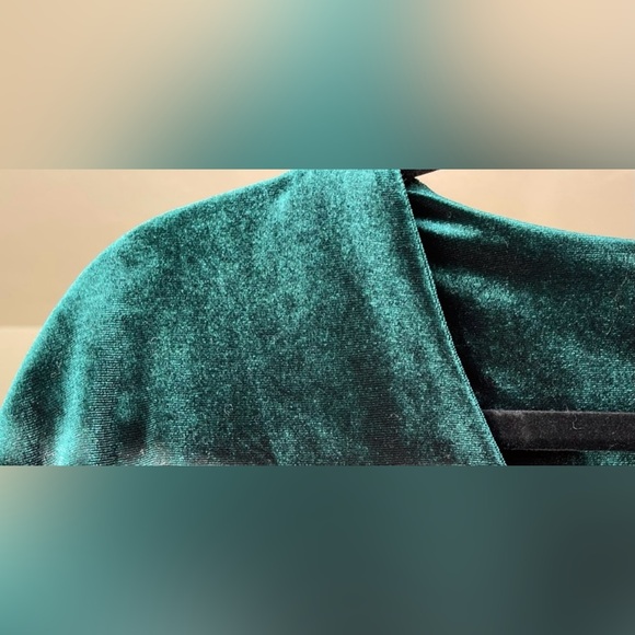 Anthropologie Forest Green Velvet Dress - Picture 4 of 4